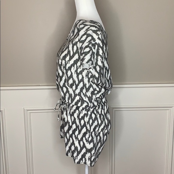 J. Crew Ikat Black & White Romper Small - Picture 5 of 9